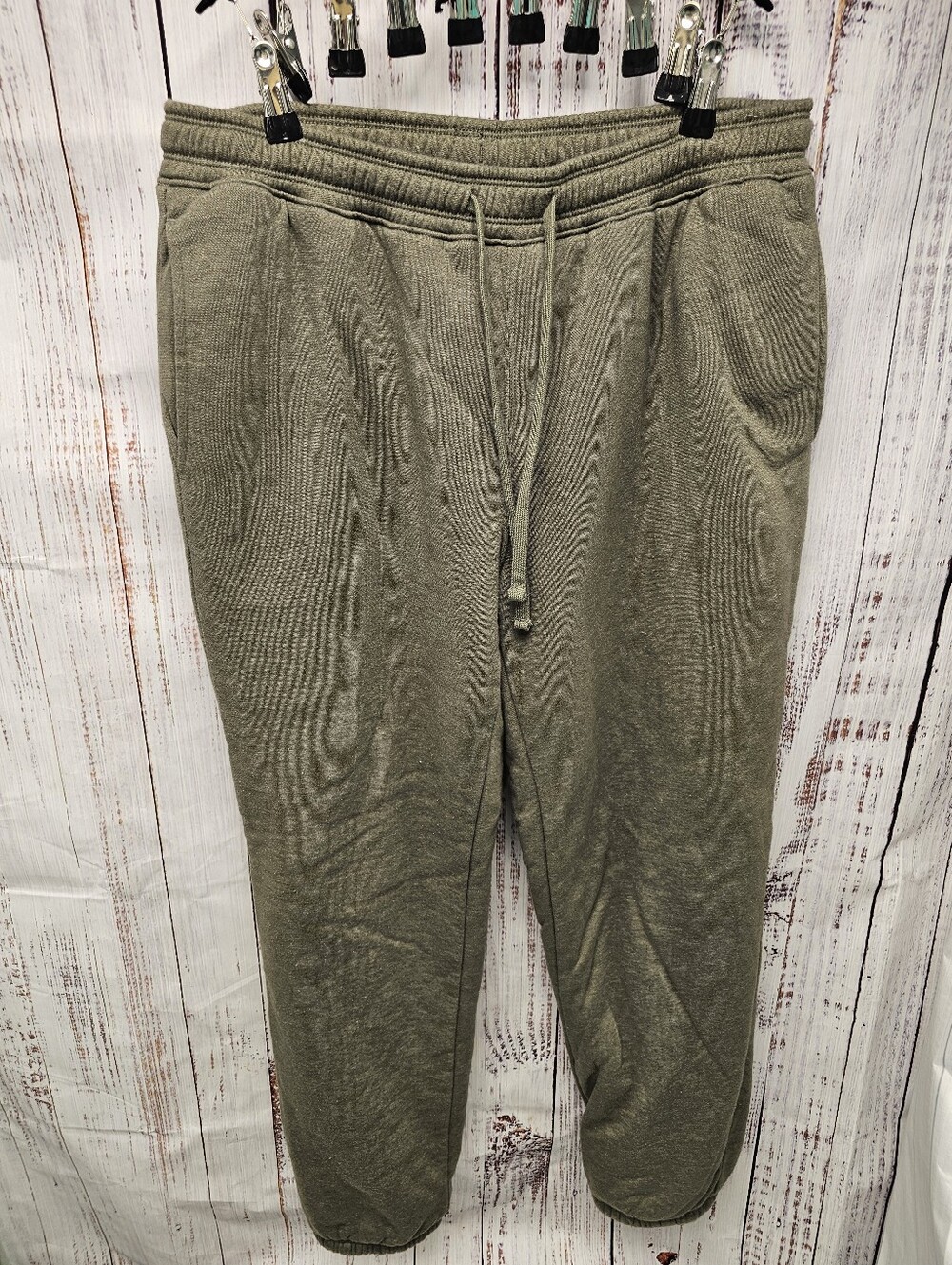 Eddie Bauer Men's Sherpa Lined Fleece Sweatpants Olive Green Size Medium M